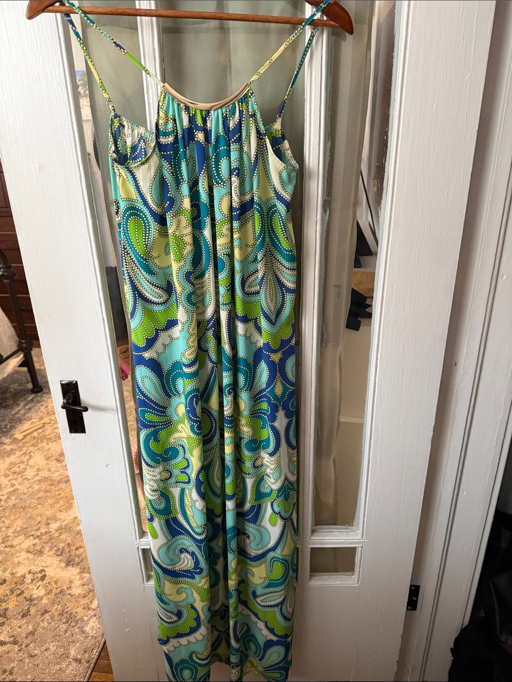 Blue & Green Patterned Maxi Dress